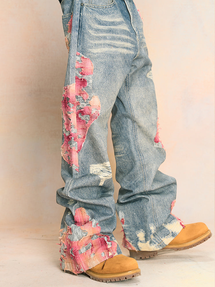 YADcrew Evening Lace Print Denim Jeans