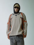 F2CE Deconstructed Clashing Color Waffle Sweatshirt