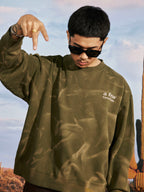 AFGK Wave Pattern Washed Old Sweatshirt