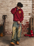 S45 Vintage Lapel Patch Polo Sweatshirt