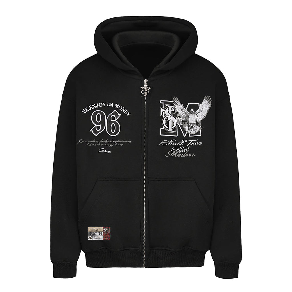 Small Town Kid x MEDM Peace Dove Logo Zip Up Hoodie
