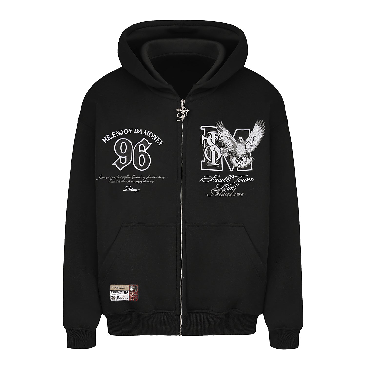 Small Town Kid x MEDM Peace Dove Logo Zip Up Hoodie