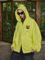STEEPC Sparkling Fluorescent Yellow Zip Hoodie