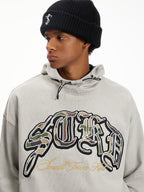 Small Town Kid Camouflage Embroidered Patch Hoodie