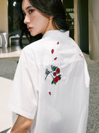 MEDM Rose Honey Embroidery Short Sleeved Shirt