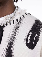 F3F Select Ghost Print Destroy Knit Sweater