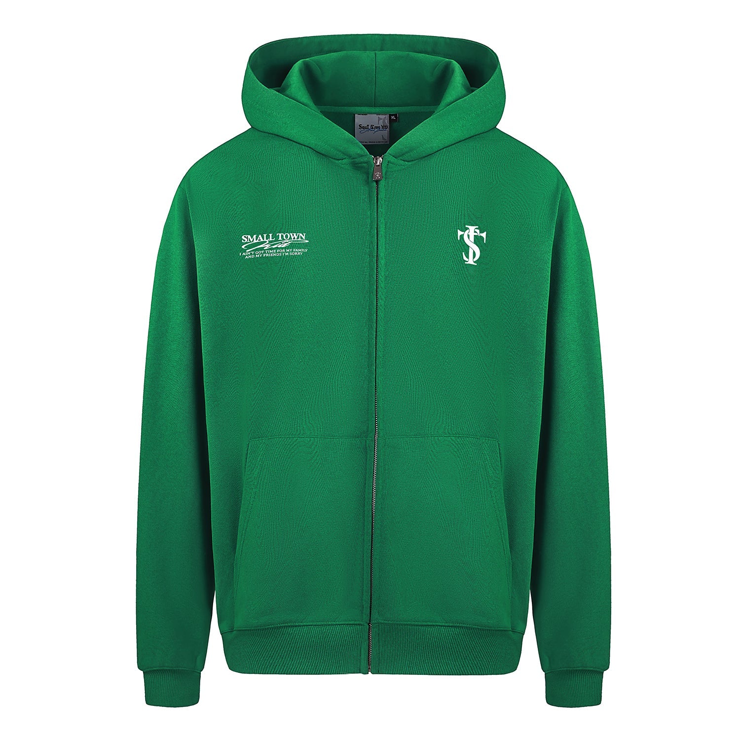 Small Town Kid Font Typography Logo Zip Up Hoodie