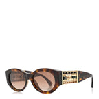 Acetate Calfskin Chain Polarized CC Sunglasses 5536-Q-A Tortoise