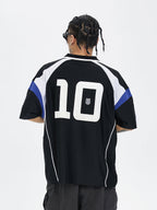 F2CE Splicing Collision Color Uniform Polo Shirt