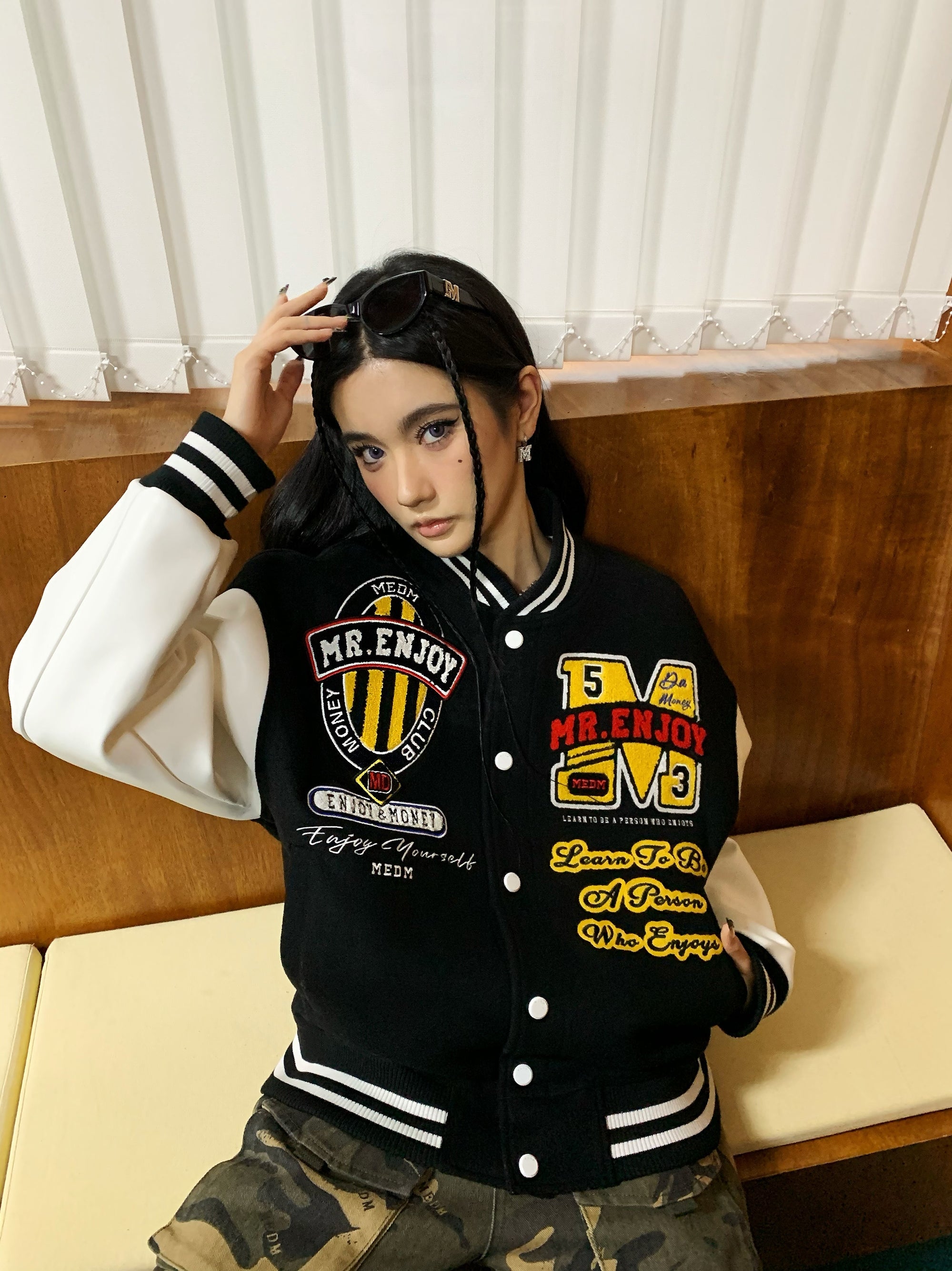 MEDM Patchwork Embroidered Baseball Jacket