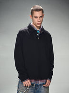 DICETINY Metal Button Long Sleeved Polo Shirt