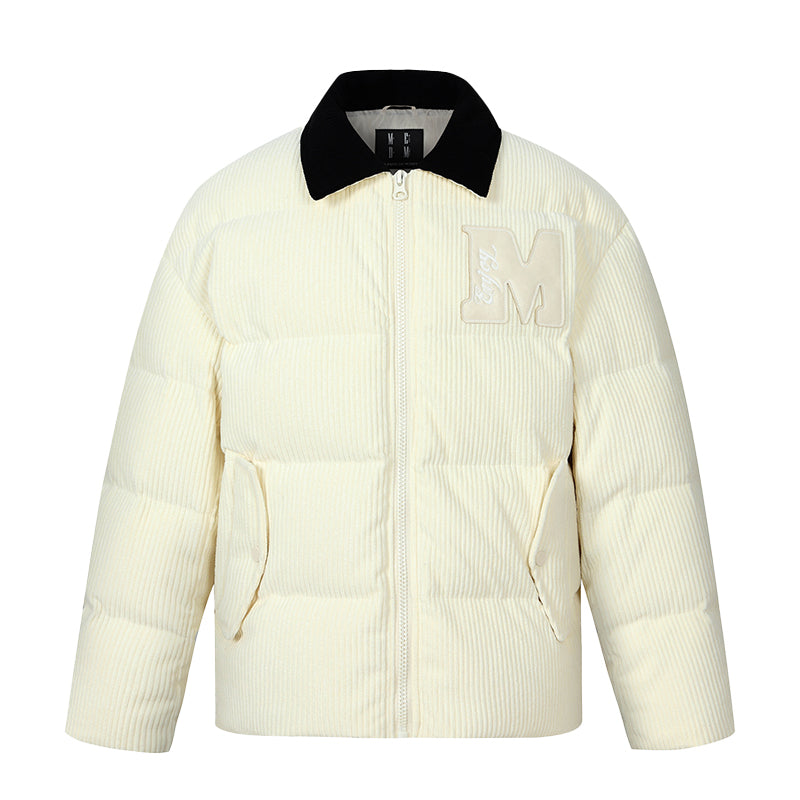 MEDM Corduroy Lapel Color Blocking Down Jacket