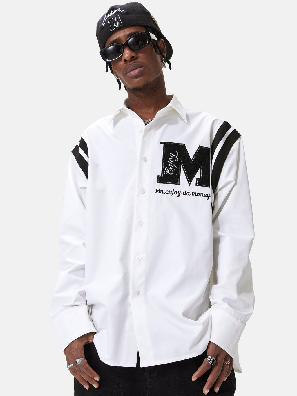 MEDM Lapel Striped Long Sleeves Shirt
