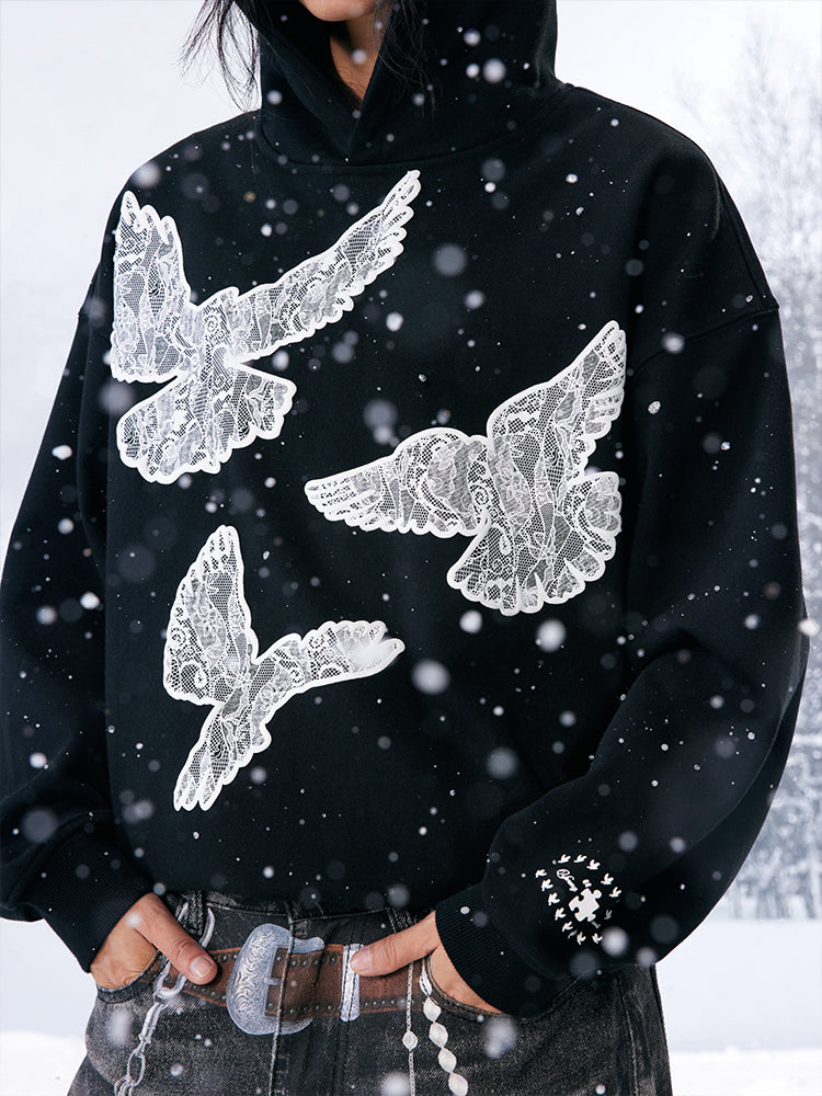 YADcrew Lace Peace Dove Hoodie