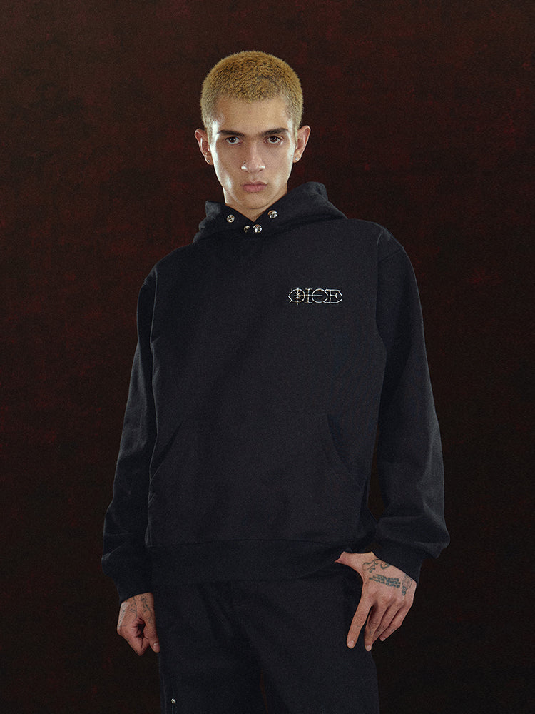 DICETINY Metal Logo & Button Hoodie