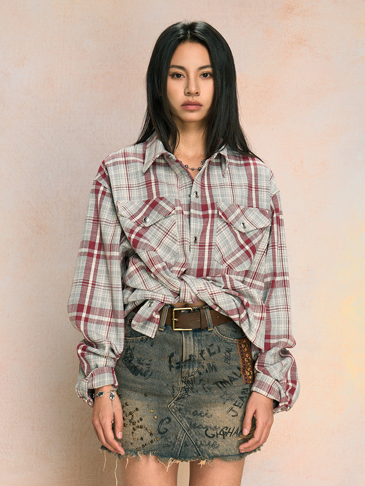 YADcrew Dark Plaid Shirt