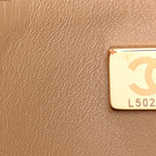 Suede Calfskin Souplissimo Maxi Flap Dark Beige