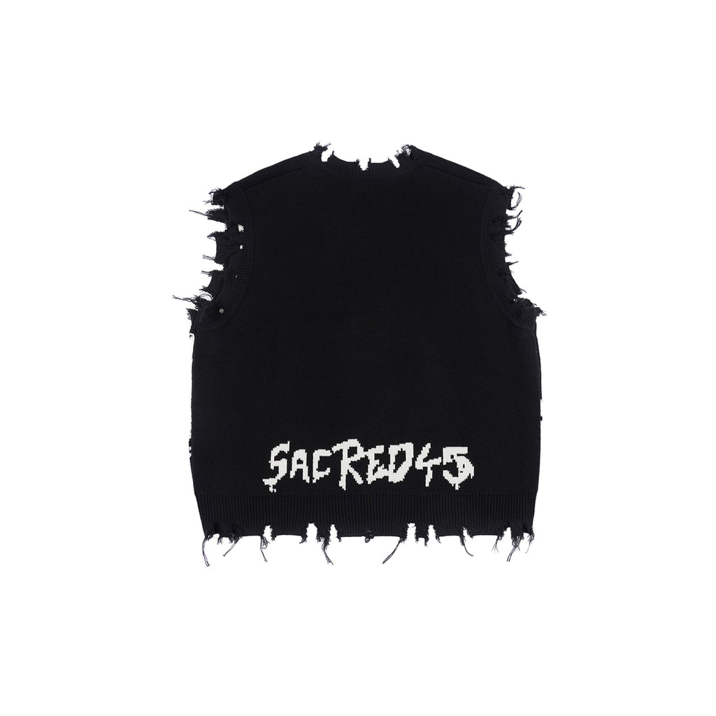 S45 Portrait Rock Destruction Knit Vest