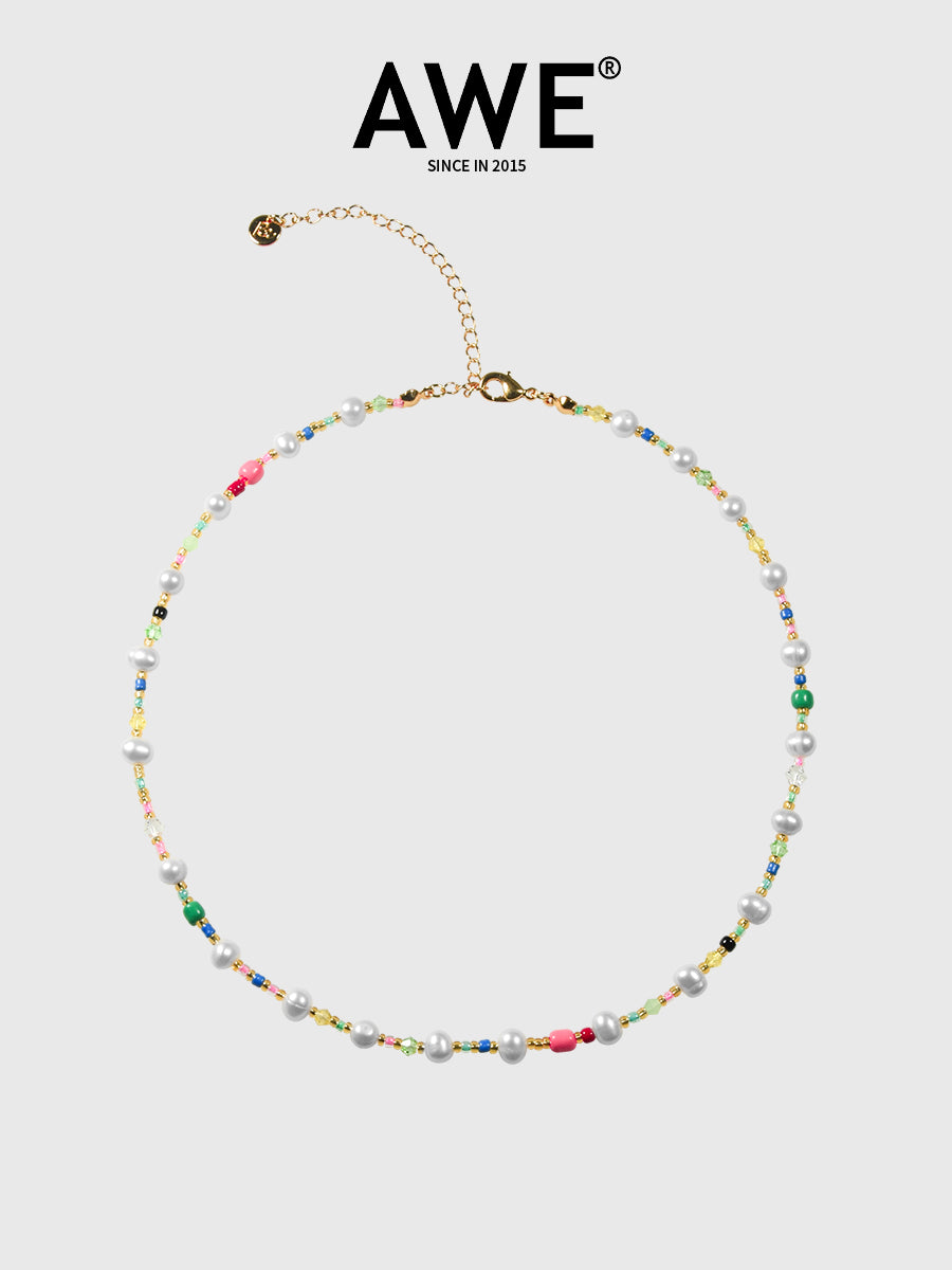 AWE Colorful Beads Pearl Necklace