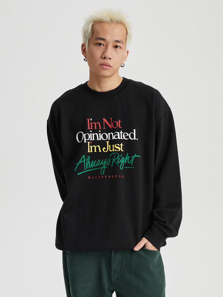 Wassup House Slogan Graffiti Print Sweatshirt