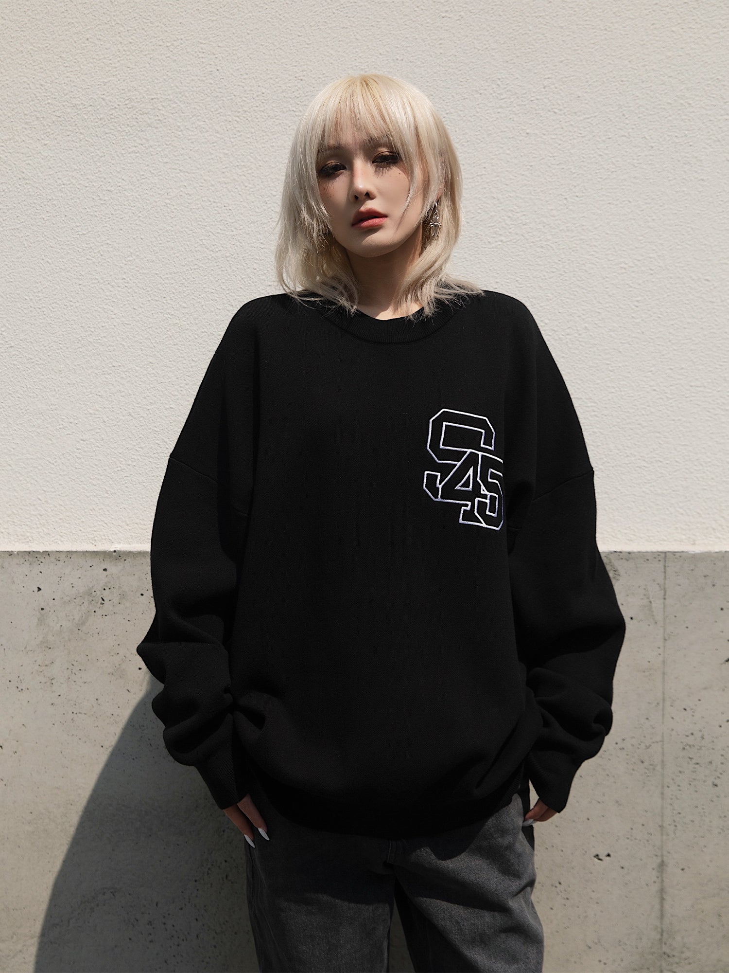S45 Embroidered Logo Multicolor Knit Sweater