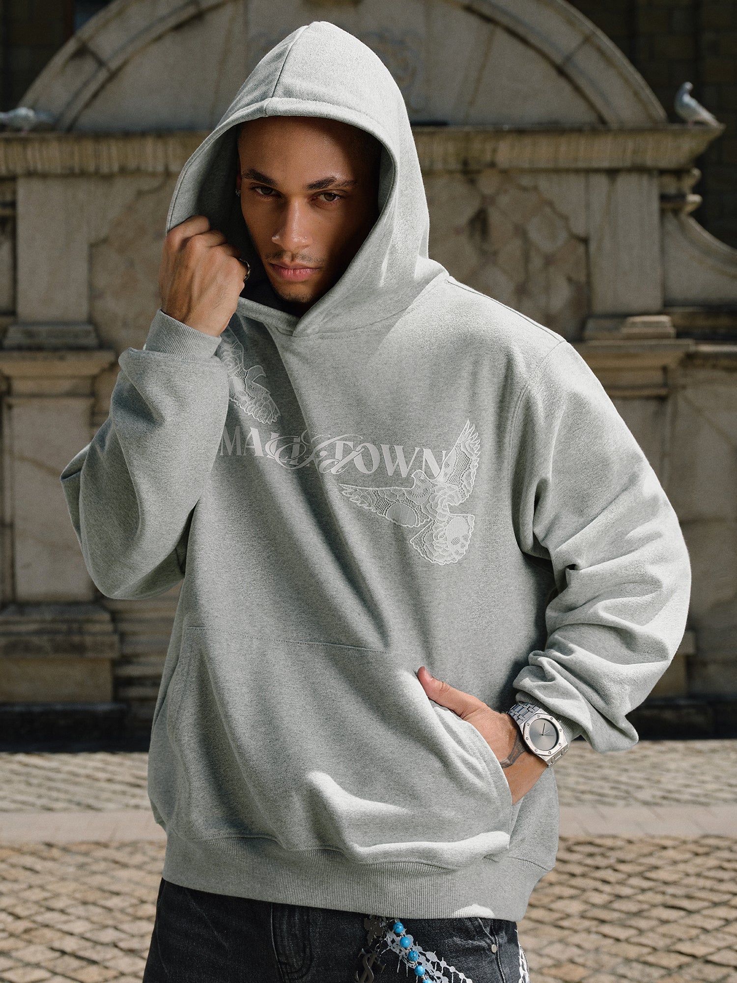 Small Town Kid Lace Peace Dove Hoodie