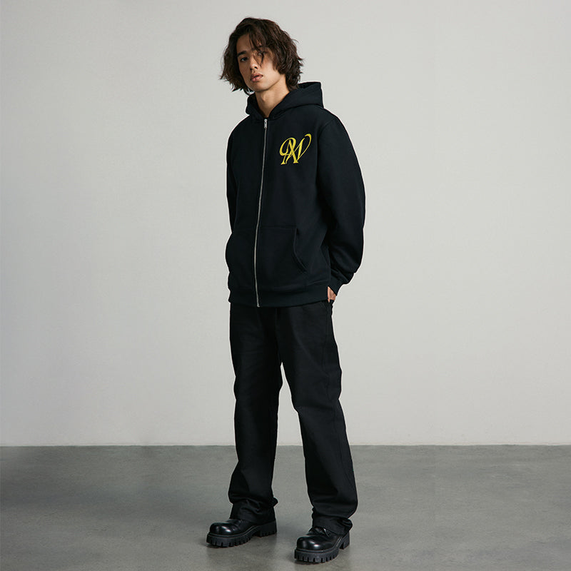ANTIDOTE Embroidered Basic Zipper Hoodie