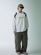 F2CE Patchwork Contrast Color Long Sleeve Polo