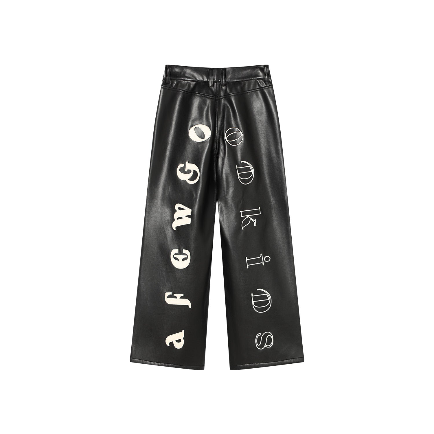 AFGK Punk Embroidery Leather Pants