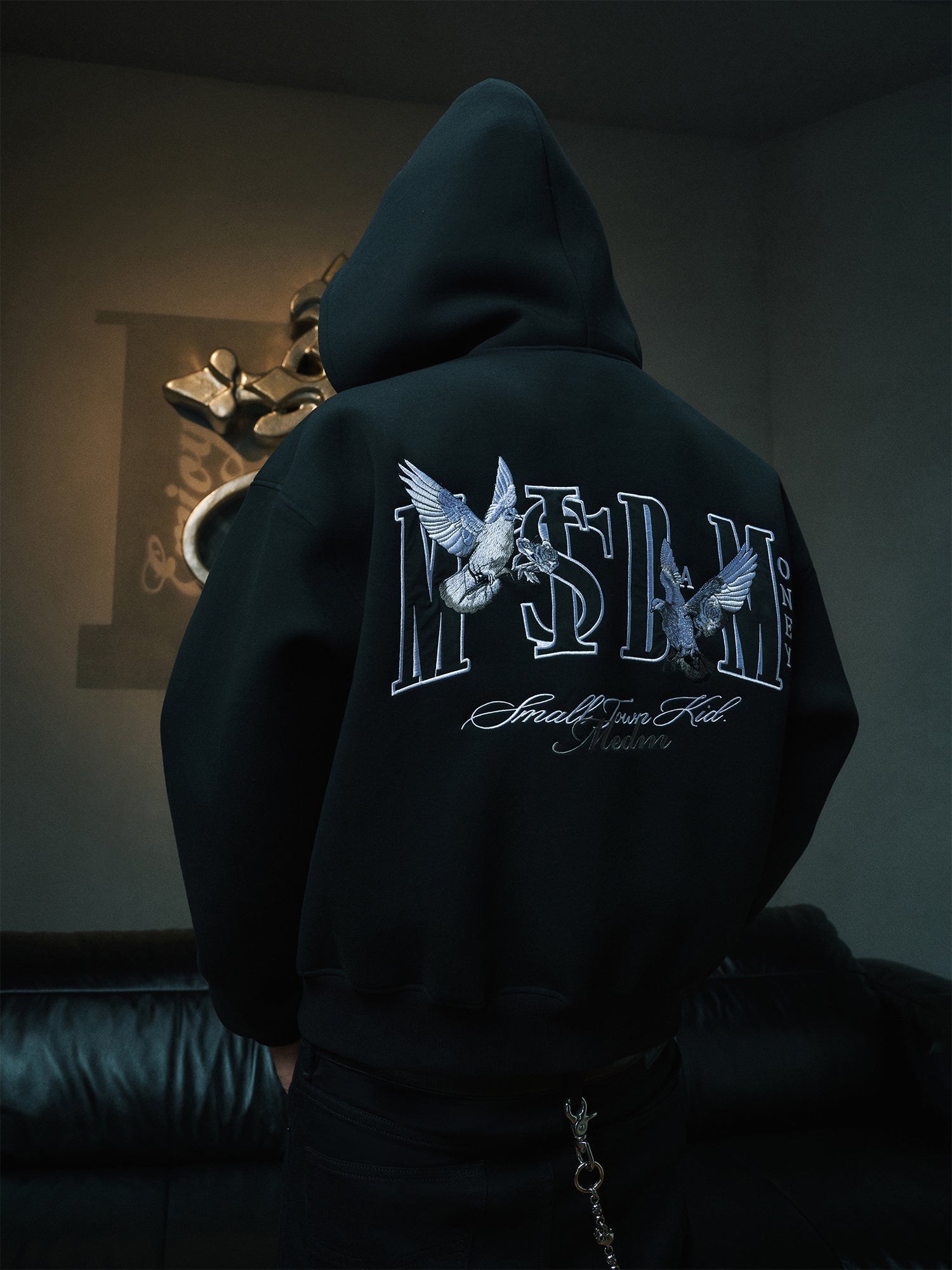 Small Town Kid x MEDM Peace Dove Logo Zip Up Hoodie