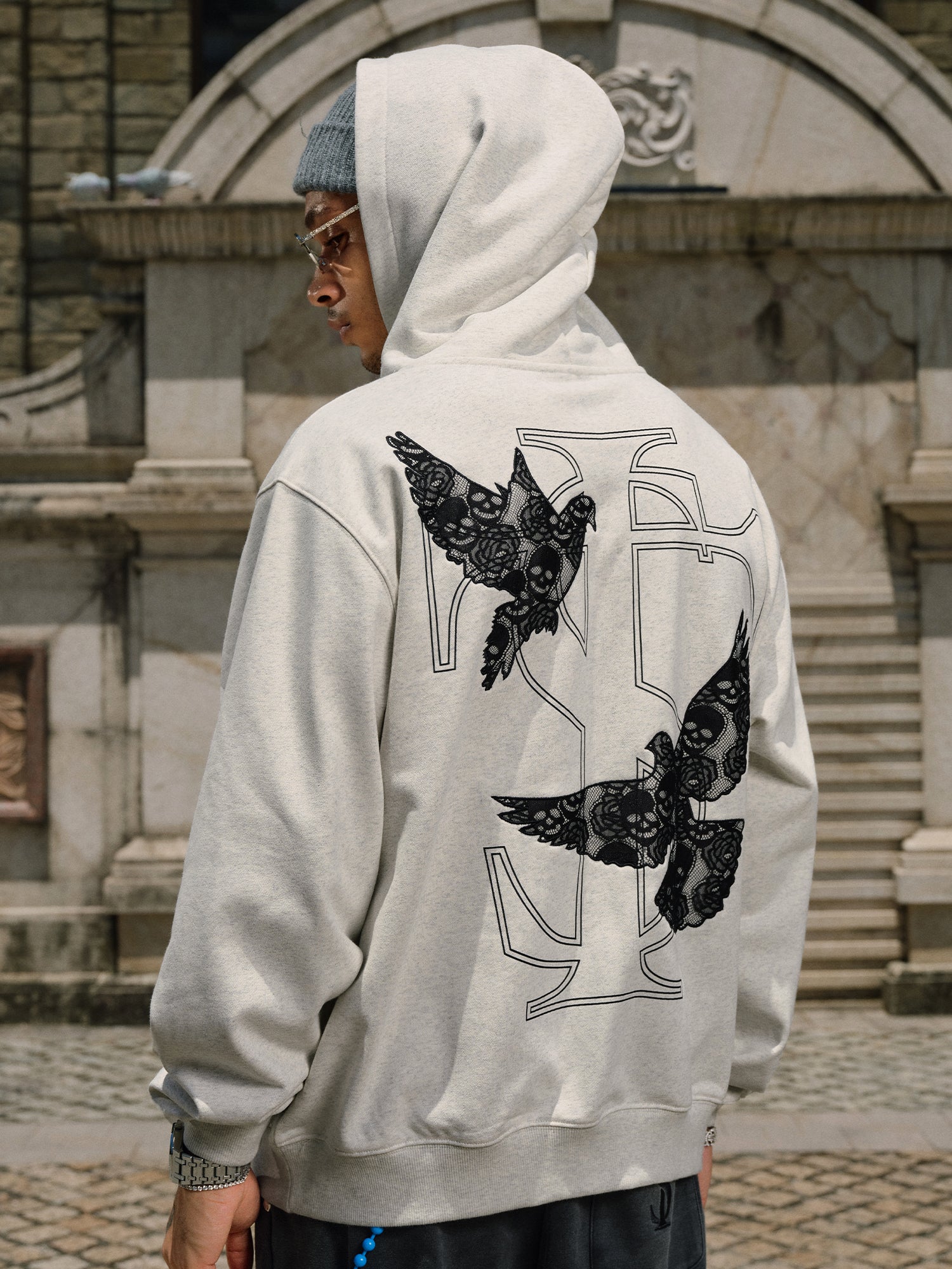 Small Town Kid Lace Peace Dove Hoodie
