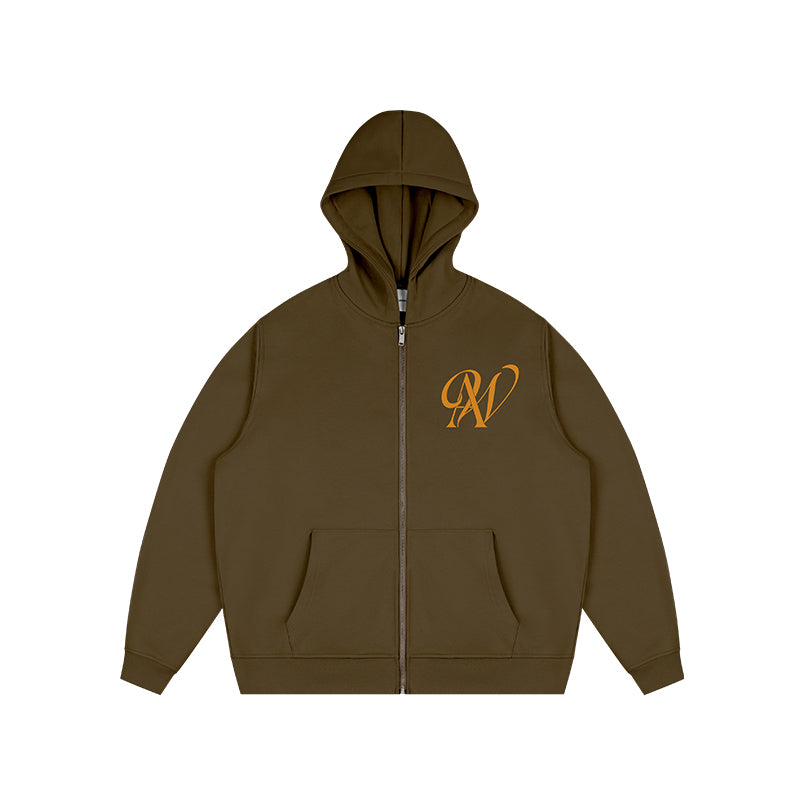 ANTIDOTE Embroidered Basic Zipper Hoodie
