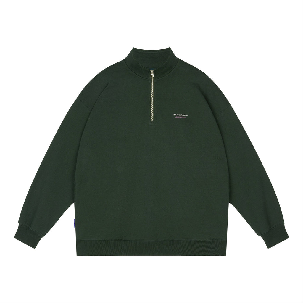 Wassup House Half Zipper Logo Sweatshirt