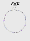 AWE Purple Crystal Beaded Necklace