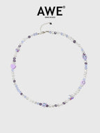 AWE Purple Crystal Beaded Necklace