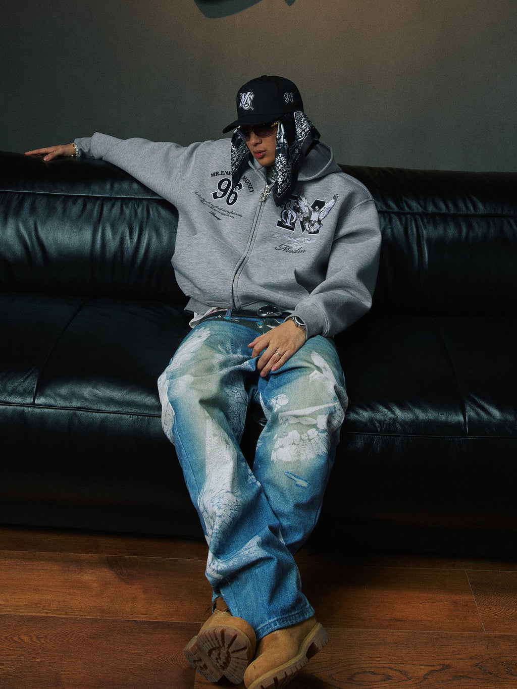 Small Town Kid x MEDM Peace Dove Logo Zip Up Hoodie