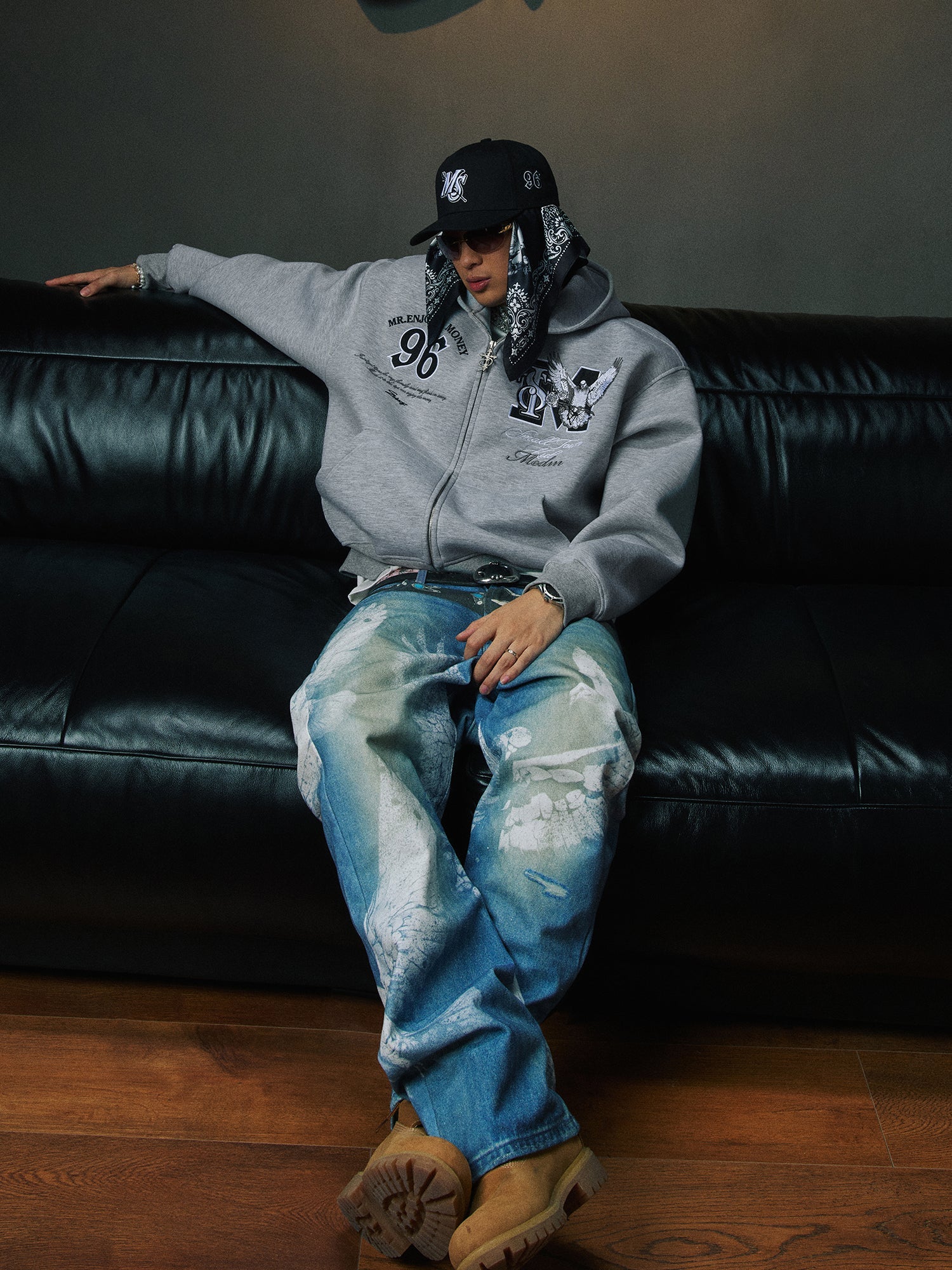 Small Town Kid x MEDM Peace Dove Logo Zip Up Hoodie