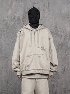 UNDERWATER Wasteland Distressed Zip Up Hoodie