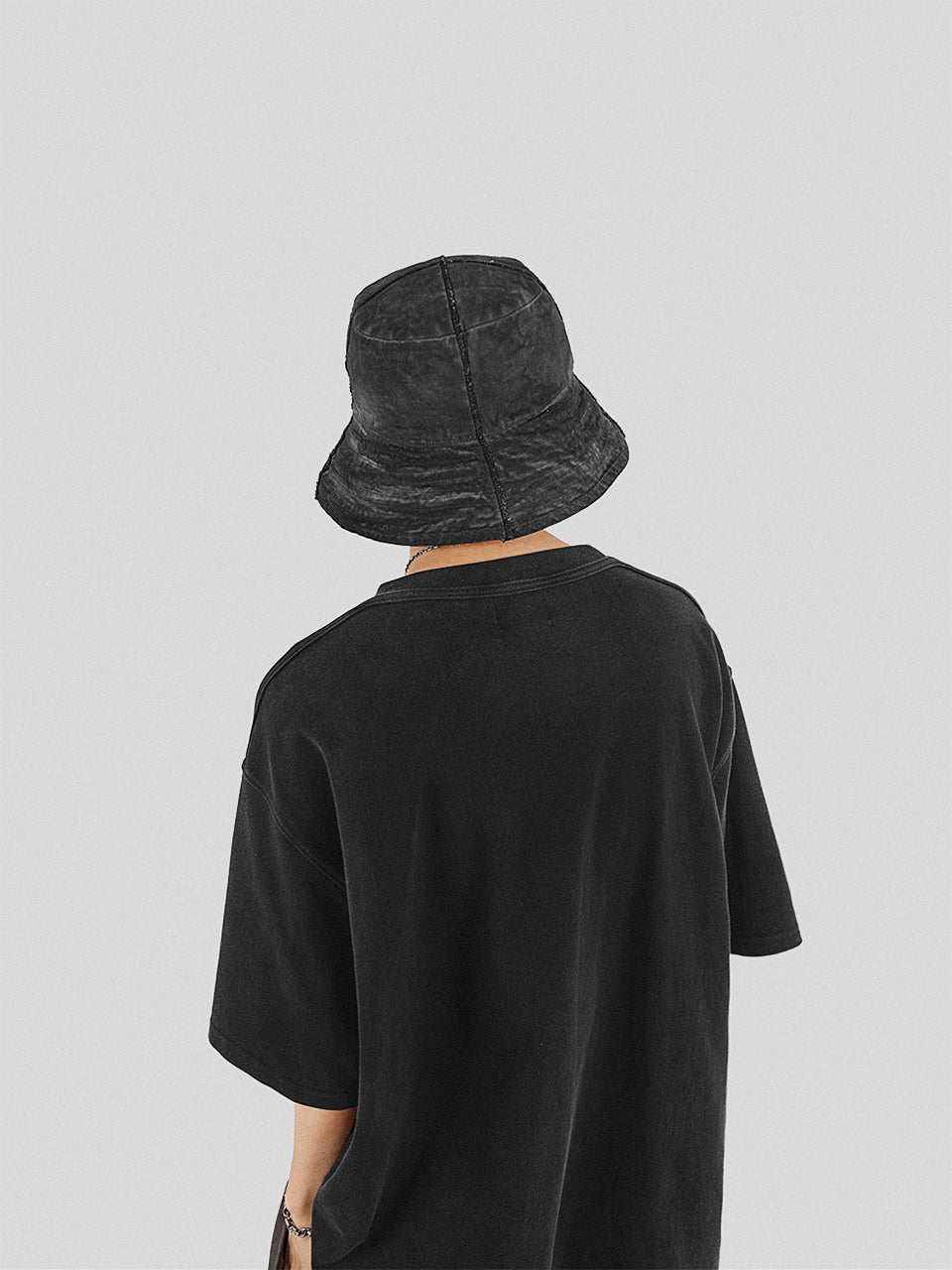 UNDERWATER Wash Aged Logo Embroidered Deconstructed Bucket Hat