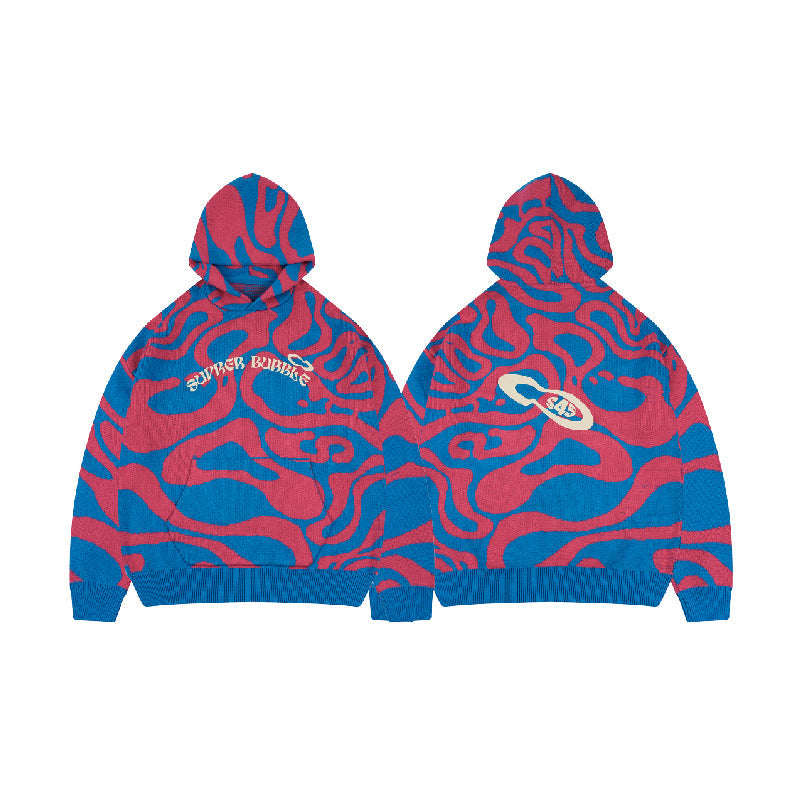 S45 Bubble Circle Camouflage Knit Hoodie