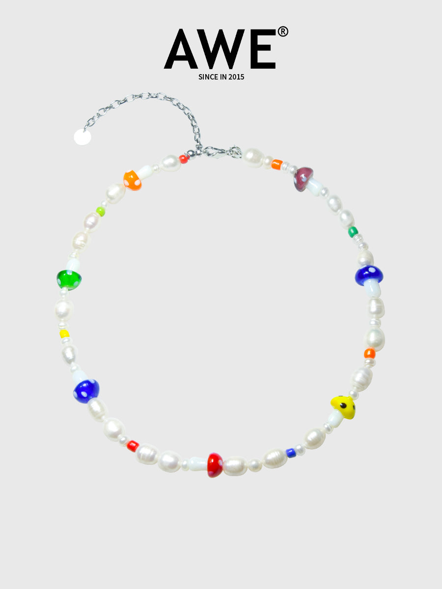 AWE Multicolor Mushroom Necklace