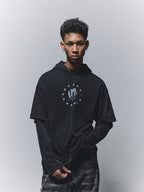 ANTIDOTE Washed Print Fake Two Piece Hoodie