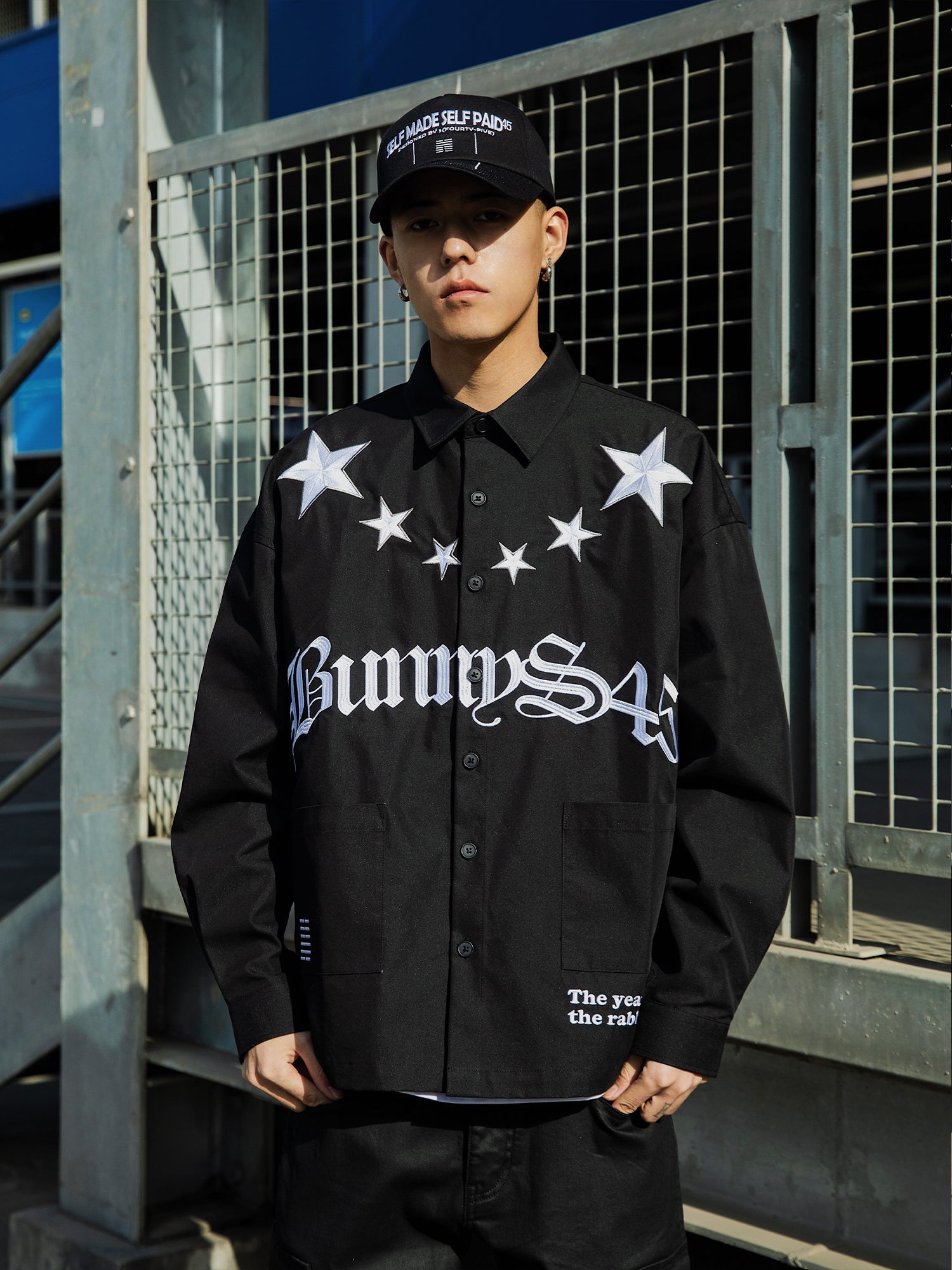 S45 Logo Star Embroidered Long Sleeve Shirt