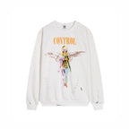 F3F Select Vintage Angel Holy Mother Print Sweatshirts