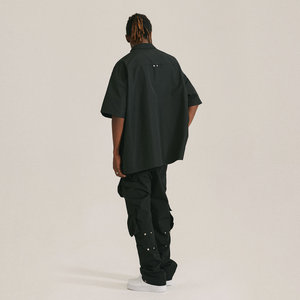 ANTIDOTE Zipper Studded Nylon Shirt