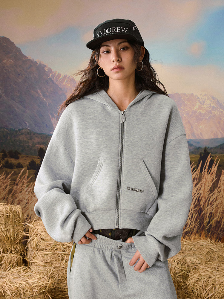 YADcrew Short Air Layer Zip Up Hoodie