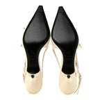 Vernice Buckle 55mm Slingback Pumps 39 White