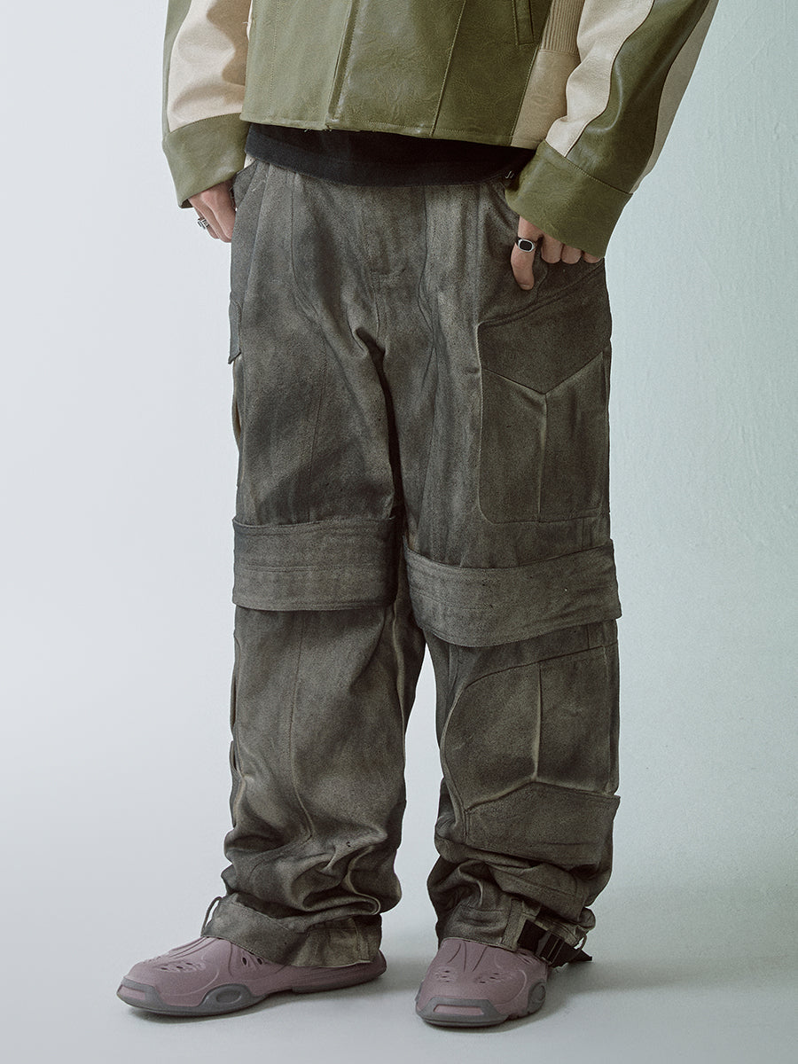 F2CE Dyed Dirty Symmetrical Work Baggy Cargo Pants