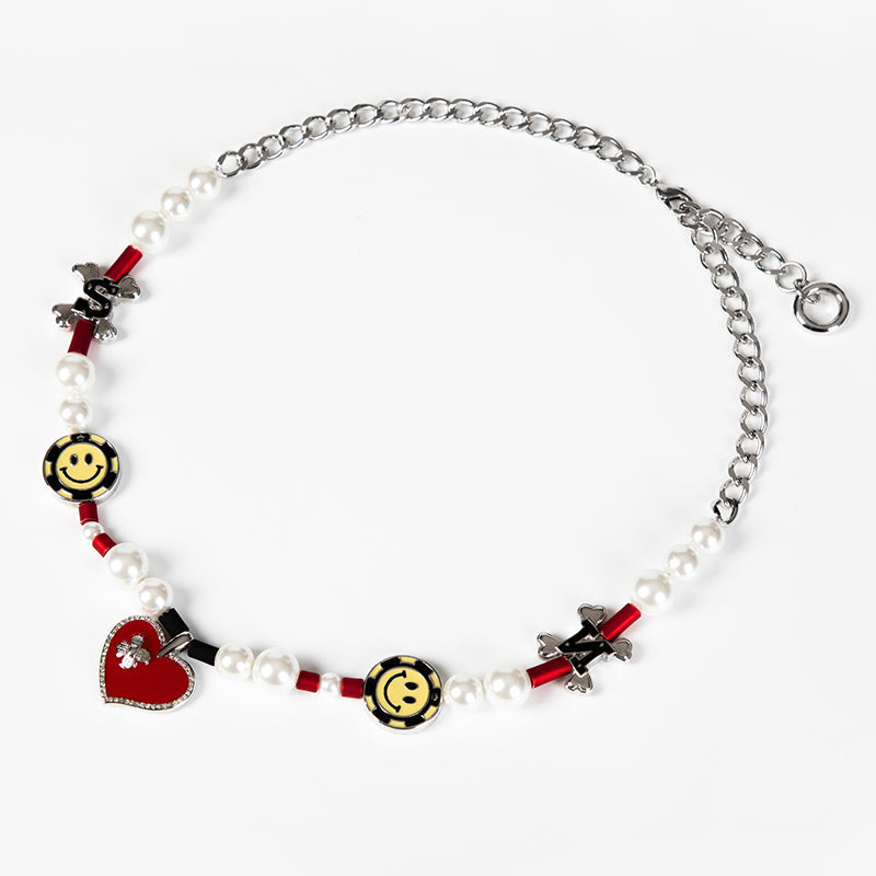 SALUTE x NBO Smiley Face Fake Love Necklace