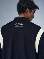 YADcrew x BIPOLAR Patchwork Embroidery Long Sleeve Polo Shirt
